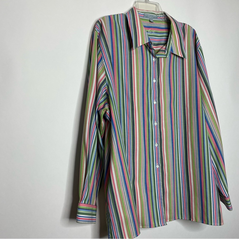 Foxcroft Multicolor Striped Button Down Shirt 24w… - image 6